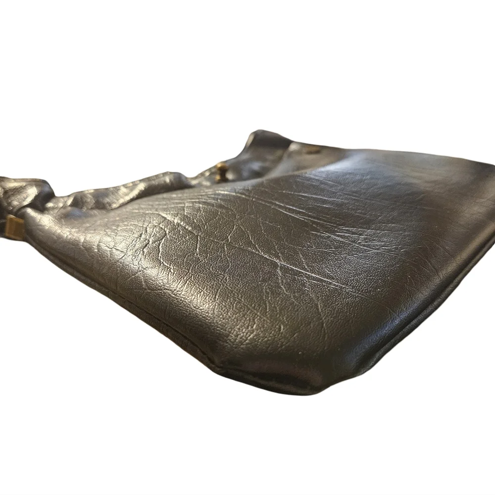 Vintage Black Leather Clutch